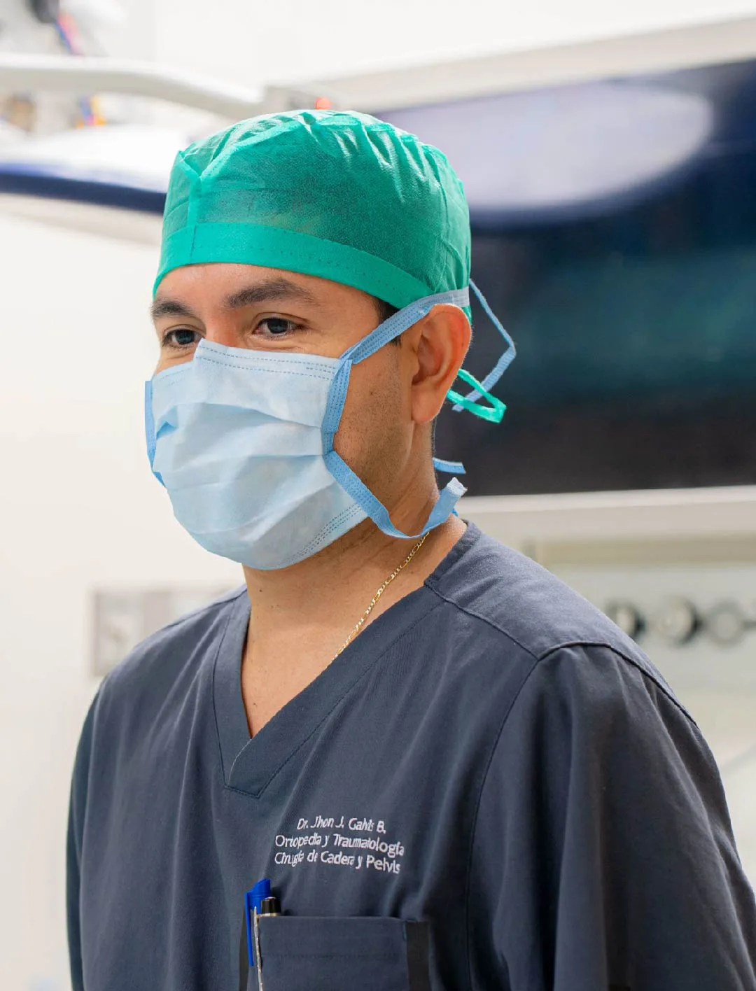 Dr. Galvis in surgical scrubs